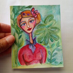 Painting Woman in Red